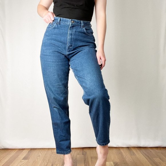 Vintage Ultra High Rise Mom Ribcage Relaxed Wedgie Fit Straight Leg Denim Jeans - Picture 5 of 8